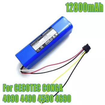 Сменный аккумулятор, совместимый с роботом-пылесосом CECOTEC Conga 4090 4490 4590 4690, аксессуары, запасные 14,8 В 12800 мАч