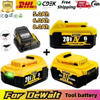 Сменный литиевый аккумулятор для DeWalt 20 в 8000 мАч DCB200, 18 в, 20 в, литий-ионный аккумулятор макс. DCB206 DCB205 DCB204, электроинструменты