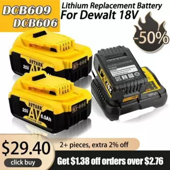 Сменный литиевый аккумулятор для Dewalt, 20 в, 8000 мАч, 18 в, DCB200, DCB182, DCB184, DCB180, DCB182, DCB181, DCB201