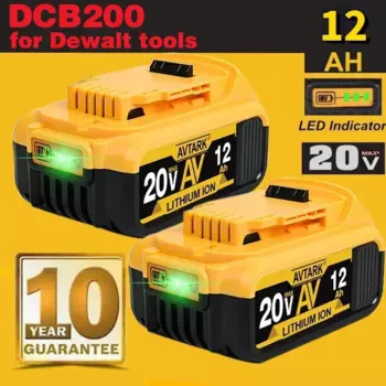 Сменный литий-ионный аккумулятор 20 В DCB200 8,0 Ач 12,0 Ач для DeWalt DCB205 DCB201 DCB203, аккумулятор для электроинструмента 20 В MAX с зарядным устройством