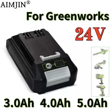Сменный литий-ионный аккумулятор 24 В 3,0/4,0/6,0 Ач G24B2 для Greenworks всех устройств инструментов 24 В 29842 29852 BAG708 29322 21342