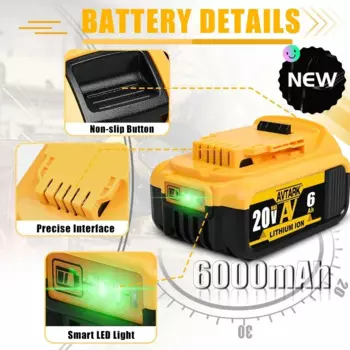 Сменный литий-ионный аккумулятор для электроинструментов DeWalt DCB205 DCB201 DCB203, 18 в/20 вольт, макс. 6,0 Ач, 8,0 Ач