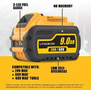 Сменный литий-ионный аккумулятор для Dewalt Flexvolt, 60 В, 20 в, макс., DCB606, DCB609, DCB205, DCB204, DCB206, DCB209, DCB182, аккумулятор для электроинструмента
