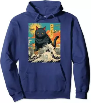 Смешная толстовка с капюшоном Polarshe Cat Lover Catzilla, унисекс