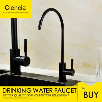 Смеситель Cienia для питьевой воды, черный кран из нержавеющей стали, фильтрующий, G1/4 дюйма, для крепления на раковину