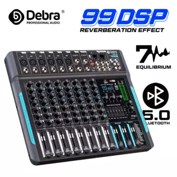 Смеситель для звука Forket 99 DSP FP-10, DJ-контроллер, 10 каналов, реверберация, запись, смешивание с Bluetooth 5,0, профессиональная производительность