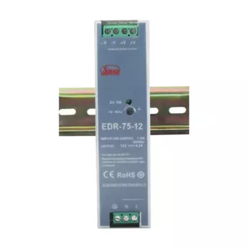 SMUN EDR-75-12 75 Вт 12VDC 6.3A источник питания на Din-рейке переменного/постоянного тока