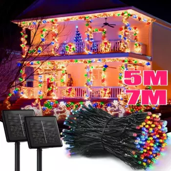 Солнечная гирлянда WUZHISHANG, 8 режимов, 5/7 м, RGB, водонепроницаемая