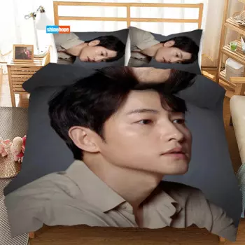 Song Joong Ki KPOP 3 шт. пододеяльник атласный комплект постельного белья двойной размер 180X220 см покрывало скандинавское покрывало