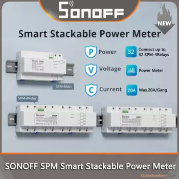 SONOFF SPM умный Штабелируемый измеритель мощности SPM-Main/4 реле 20A/Gang защита от перегрузки eWeLink APP контроль потребления энергии