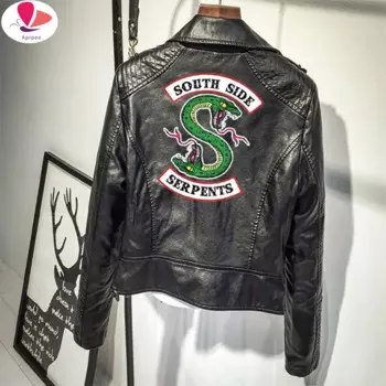South Side Southside Serpents Riverdale из искусственной кожи с капюшоном, красная, черная мотокуртка, женская уличная куртка со змеиным пальто, мотоциклетное