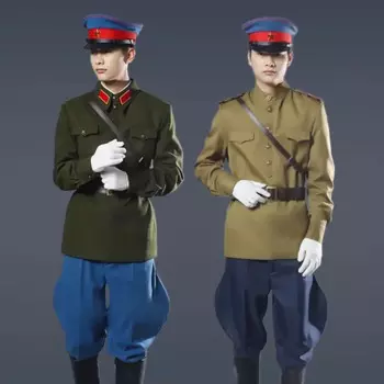 Советский политический Commissar, шерстяные костюмы, шляпа, куртка, брюки, мужские свободные брюки с лацканами, униформа, костюм для сценического кино, ТВ