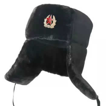 Советский значок, русская ушанка, шапки-бомберы, армейский военный пилот, охотничий солдат, зимняя шапка из искусственного кроличьего меха, мужские шапки для снега