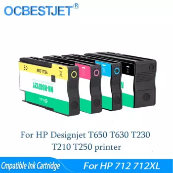 Совместимый чернильный картридж для HP 712 712XL с чипом для принтера Designjet T650 T630 T230 T210 T250 с чернилами