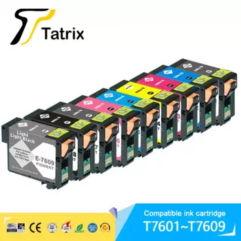 Совместимый чернильный картридж Tatrix для Epson T7601, T7602, T7603, T7604, T7605, T7606, T7607, T7608, T7609, Подходит для Epson
