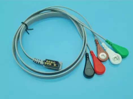 Совместимый кабель Holter для записи ЭКГ, кабель для пациента, 5 светодиодов, стандартный для M4725A, кабель для отслеживания и мониторинга пациента