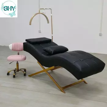 Современная изогнутая кровать для ресниц, пенопластовый матрас, кресло с откидной спинкой, носилки для ресниц, удлинение шезлонга, носилки, массажные столы