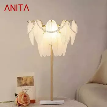Современная настольная лампа ANITA, роскошная, теплая, для гостиной, спальни, кабинета, виллы, яркие креативные прикроватные светильники