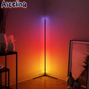 Современный светодиодный торшер, минималистичный RGB трехсторонний прямоугольный линейный светильник для спальни, кабинета, гостиной, дивана, внутреннего освещения
