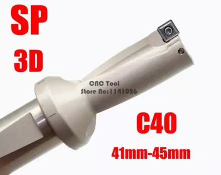 SP WC C40 3D 41 42 43 44 45 мм Сверло со сменной пластиной Высококачественная вставка U Сверление Прецизионное расширяющееся сверло с ЧПУ Металлический инструмент