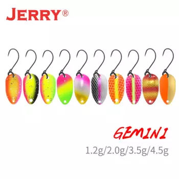 Спиннинг Jerry GEMINI, рыболовная микро-ложка в ассортименте, латунные искусственные приманки в комплекте, небольшие шпиннеры, цвета УФ