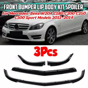 Сплиттер для переднего бампера 3x, диффузор для спойлера для Mercedes Benz C CLASS W204 C180 C200 C220 C250 C300 2011-2014, комплект для кузова