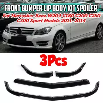 Сплиттер для переднего бампера 3x, диффузор для спойлера для Mercedes Benz C CLASS W204 C180 C200 C220 C250 C300 2011-2014, комплект для кузова