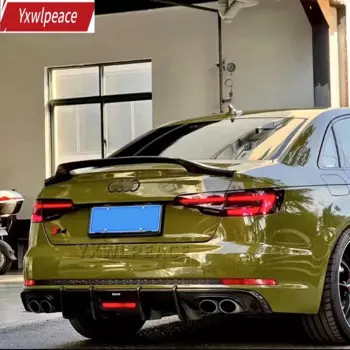Спойлер для крышки багажника, глянцевый черный для Audi A4 B9 K, стильный спойлер для заднего багажника из углеродного волокна, крыло багажника 2017 2018 2019 2020 2021