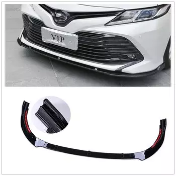 Спойлер для переднего бампера, губа для Toyota Camry L LE XLE 2018-2019, версия, глянцевый черный/углеродное волокно, вид, нижний сплиттер, лезвие
