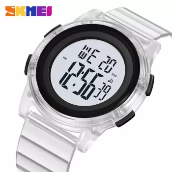 Спортивные часы SKMEI 1997 Chrono, прозрачные часы из ТПУ с ремешком сзади, цифровые наручные часы, водонепроницаемые мужские и женские часы с будильником