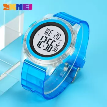 Спортивные часы SKMEI 1997 Chrono, прозрачные часы из ТПУ с ремешком сзади, цифровые наручные часы, водонепроницаемые мужские и женские часы с будильником