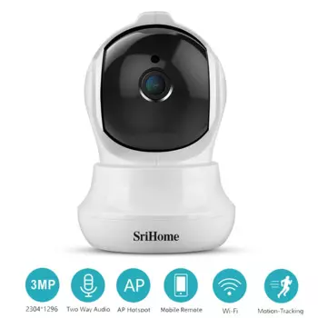SriHom SH020 Wifi 3MP 1296P Беспроводная PTZ IP купольная камера ИИ автоматическое отслеживание обнаружения человека AP Точка доступа Сигнализация камера видеонаблюдения