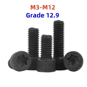 Стальные противоугонные винты Torx черные M1.6-M16