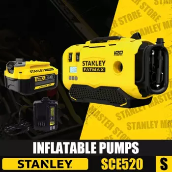 STANLEY SCE520 Комплект надувных насосов Электрический воздушный насос Перезаряжаемый портативный насос для накачивания шин 20 В Многоцелевой с зарядным устройством