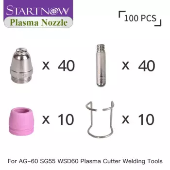 Startnow 100 шт. SG55 сопла расходные комплекты электроды воздушная плазма AG60 пилот факел WSD60 керамические защитные чашки с направляющим кольцом