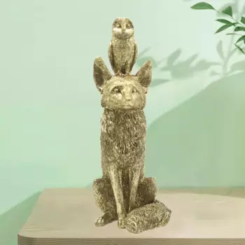 Статуэтка в виде лисы и совы, подарок на день рождения из смолы, Креативные украшения для домашнего декора, для прикроватного столика, прихожей, обеденного стола