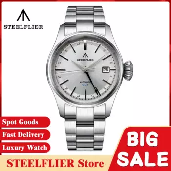 STEELFLIER SF790 GMT Роскошные механические наручные часы NH34 с автоматическим механизмом и сапфировым стеклом 200 м водонепроницаемые часы из нержавеющей стали 316L