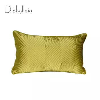 Стеганая Подушка Diphylleia, золотистая утолщенная атласная декоративная прямоугольная наволочка, роскошные наволочки для дивана, кровати