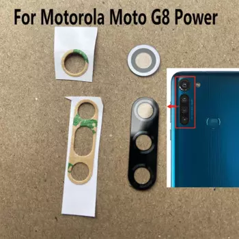 Стекло для объектива задней камеры Motorola Moto G8 Power, объектив для задней камеры с клейкой основой, запасная деталь