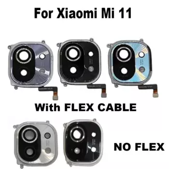 Стеклянный объектив для задней камеры Mi 11 Mi11 рамка для задней камеры с гибким кабелем фотография M2011K2C M2011K2G Замена