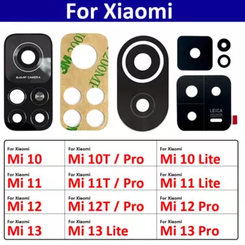 Стеклянный объектив задней камеры для Xiaomi Mi 10 10T 11 11T 12 12T 13 Pro Lite Note 10 Pro