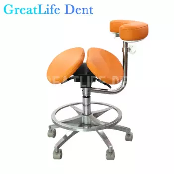 Стоматологическое эргономичное кресло GreatLife для салона красоты, парикмахерской, тату, полиуретановое седло, ножная педаль, подъемный шарнир, регулируемое беззвучное колесо, вращающееся кресло