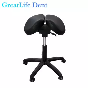 Стоматологическое эргономичное Роскошное кресло с подъемным седлом GreatLife Dent, регулируемое, с двумя ножками, беззвучное колесо, спинка, клиническое кресло
