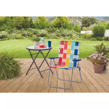 Стул с высокой спинкой со стальной рамой и ремешком, Multicolor-2 Pack