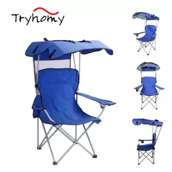 Стул Tryhomy-Fishing, Переносное сиденье, Стул для походов, Складные стулья для кемпинга, Стул с навесом, Подстаканник, Рыбалка, Пляжный Пикник