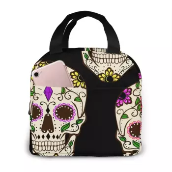Сумка-холодильник Day Of The Dead Skull, переносная Термосумка на молнии для ланча, удобный Ланч-бокс, сумка-тоут для еды