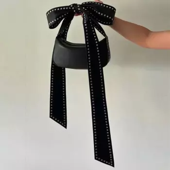 Сумка на плечо с заклепками и бантом для девушек