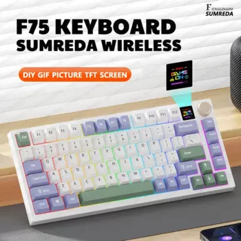 SUMREDA F75 Мини Беспроводная Механическая Клавиатура 81 Клавиши Игровая Bluetooth 2,4G Проводная Клавиатура RGB Hotsawp Gamer Бесконтактная Клавиатура