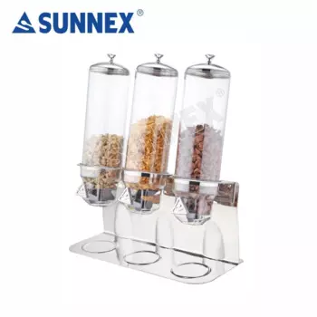 Sunnex, оптовая продажа, оборудование для бафета, 4ltr x 3, дозатор хлопьев из нержавеющей стали и дозатор сухой пищи