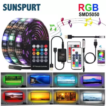 SUNSPURT светодиодная лента 5050 RGB 1-5 метров